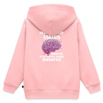 Sensibilisation à la santé mentale Dépression Prévention du suicide - Sweat Premium à capuche zippé enfant bio - rose - Dos - AI Model Kid Female (0cm)