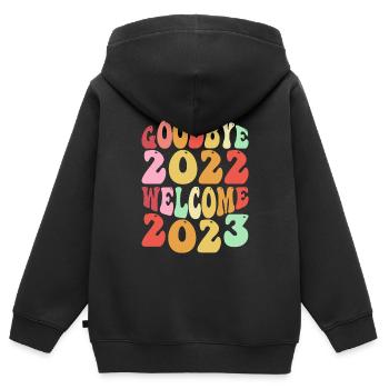 Happy New Year 2023 New Year's Eve Christmas - Kids Premium Organic Zip-up Hoodie - black - Back - AI Model Kid Male (0cm)