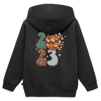 Happy New Year 2023 New Year's Eve Christmas - Kids Premium Organic Zip-up Hoodie - black - Back - AI Model Kid Male (0cm)