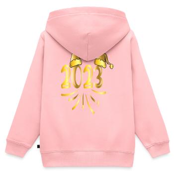 Happy New Year 2023 New Year's Eve Christmas - Kids Premium Organic Zip-up Hoodie - rose - Back - AI Model Kid Female (0cm)