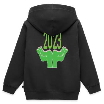Happy New Year 2023 New Year's Eve Christmas - Kids Premium Organic Zip-up Hoodie - black - Back - AI Model Kid Male (0cm)