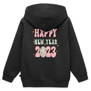 Happy New Year 2023 New Year's Eve Christmas - Kids Premium Organic Zip-up Hoodie - black - Back - AI Model Kid Male (0cm)