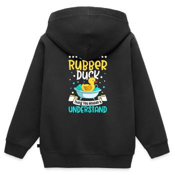 Gummiente Gummienten Entenliebhaber Badezimmer - Kinder Premium Organic Zip Hoodie - Schwarz - Hinten - AI Model Kid Male (0cm)