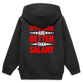 Les dividendes valent mieux que le salaire 4 - Sweat Premium à capuche zippé enfant bio - noir - Dos - AI Model Kid Male (0cm)