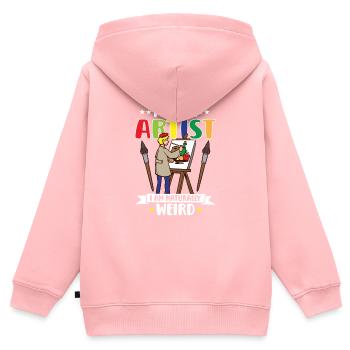 Künstler Malerei Maler Kunstfarbe Kunstlehrer - Kinder Premium Organic Zip Hoodie - Rosa - Hinten - AI Model Kid Female (0cm)