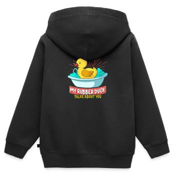 Gummiente Gummienten Entenliebhaber Badezimmer - Kinder Premium Organic Zip Hoodie - Schwarz - Hinten - AI Model Kid Male (0cm)