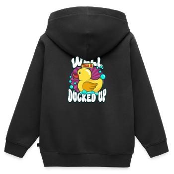 Gummiente Gummienten Entenliebhaber Badezimmer - Kinder Premium Organic Zip Hoodie - Schwarz - Hinten - AI Model Kid Male (0cm)
