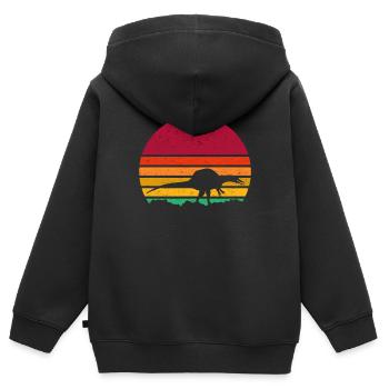Spinosaurus Retro Style - Kids Premium Organic Zip-up Hoodie - black - Back - AI Model Kid Male (0cm)