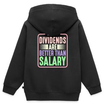 Les dividendes valent mieux que le salaire 5 - Sweat Premium à capuche zippé enfant bio - noir - Dos - AI Model Kid Male (0cm)