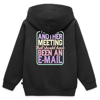 I Survived Another Meeting 24 - Kids Premium Organic Zip-up Hoodie - black - Back - AI Model Kid Male (0cm)