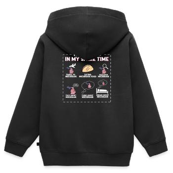 Michigan - Kinder Premium Organic Zip Hoodie - Schwarz - Hinten - AI Model Kid Male (0cm)