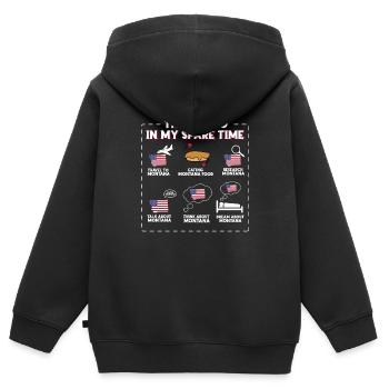 Montana - Kinder Premium Organic Zip Hoodie - Schwarz - Hinten - AI Model Kid Male (0cm)