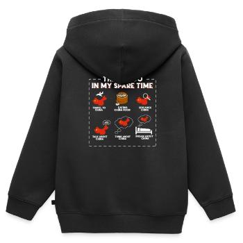 Chine - Sweat Premium à capuche zippé enfant bio - noir - Dos - AI Model Kid Male (0cm)