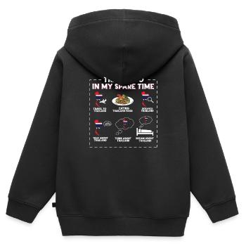 Thaïlande - Sweat Premium à capuche zippé enfant bio - noir - Dos - AI Model Kid Male (0cm)