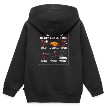 Vietnam - Kinder Premium Organic Zip Hoodie - Schwarz - Hinten - AI Model Kid Male (0cm)