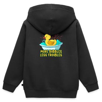 Gummiente Gummienten Entenliebhaber Badezimmer - Kinder Premium Organic Zip Hoodie - Schwarz - Hinten - AI Model Kid Male (0cm)