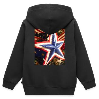 Amerikanisches Weihnachten Weihnachtsstern - Kinder Premium Organic Zip Hoodie - Schwarz - Hinten - AI Model Kid Male (0cm)