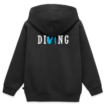 Plongeurs plongeurs - Sweat Premium à capuche zippé enfant bio - noir - Dos - AI Model Kid Male (0cm)