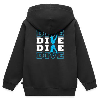Plongeurs plongeurs - Sweat Premium à capuche zippé enfant bio - noir - Dos - AI Model Kid Male (0cm)