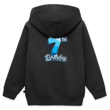 7th Birthday Kids Seven Birthday - Kinder Premium Organic Zip Hoodie - Schwarz - Hinten - AI Model Kid Male (0cm)