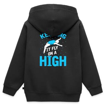 Turmspringen Turmspringer Kalt - Kinder Premium Organic Zip Hoodie - Schwarz - Hinten - AI Model Kid Male (0cm)