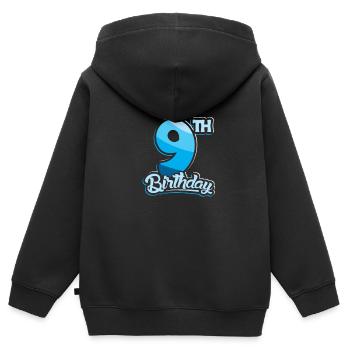9th Birthday Kids Nine Birthday - Kinder Premium Organic Zip Hoodie - Schwarz - Hinten - AI Model Kid Male (0cm)