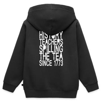 History Teachers Spilling The Tea Since 1773 - Kinder Premium Organic Zip Hoodie - Schwarz - Hinten - AI Model Kid Male (0cm)