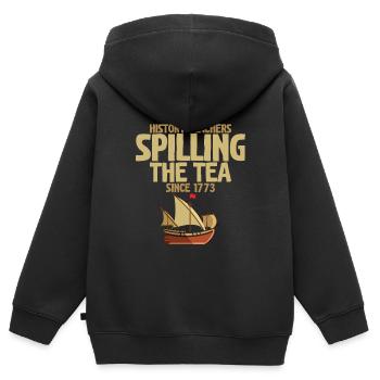 History Teachers Spilling The Tea Since 1773 2 - Kinder Premium Organic Zip Hoodie - Schwarz - Hinten - AI Model Kid Male (0cm)