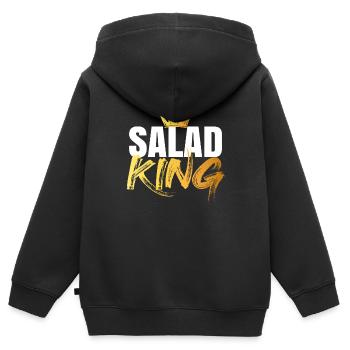 Salade King - Sweat Premium à capuche zippé enfant bio - noir - Dos - AI Model Kid Male (0cm)