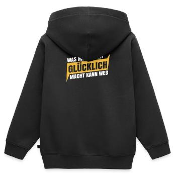 Schwarzer Humor Ironie - Kinder Premium Organic Zip Hoodie - Schwarz - Hinten - AI Model Kid Male (0cm)