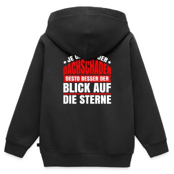 Schwarzer Humor Ironie - Kinder Premium Organic Zip Hoodie - Schwarz - Hinten - AI Model Kid Male (0cm)