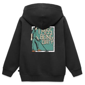 Schürfer Schürfen Schatz - Kinder Premium Organic Zip Hoodie - Schwarz - Hinten - AI Model Kid Male (0cm)