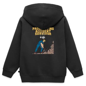 Schürfer Schürfen Schatz - Kinder Premium Organic Zip Hoodie - Schwarz - Hinten - AI Model Kid Male (0cm)