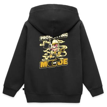 Schürfer Schürfen Schatz - Kinder Premium Organic Zip Hoodie - Schwarz - Hinten - AI Model Kid Male (0cm)