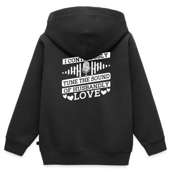 Ingénieur du son Ingénieur du son mari - Sweat Premium à capuche zippé enfant bio - noir - Dos - AI Model Kid Male (0cm)