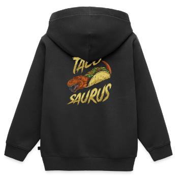 Dinosaurier Erwachsener Dinosaurier - Kinder Premium Organic Zip Hoodie - Schwarz - Hinten - AI Model Kid Male (0cm)