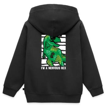 Dinosaurier Erwachsener Dinosaurier - Kinder Premium Organic Zip Hoodie - Schwarz - Hinten - AI Model Kid Male (0cm)
