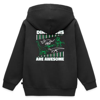 Dinosaur Adult dinosaur - Kids Premium Organic Zip-up Hoodie - black - Back - AI Model Kid Male (0cm)