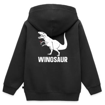 Dinosaur Adult dinosaur - Kids Premium Organic Zip-up Hoodie - black - Back - AI Model Kid Male (0cm)