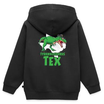 Dinosaurier Erwachsener Dinosaurier - Kinder Premium Organic Zip Hoodie - Schwarz - Hinten - AI Model Kid Male (0cm)