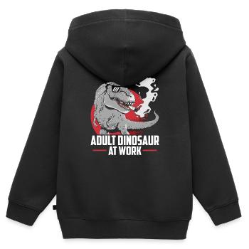 Dinosaur Adult dinosaur - Kids Premium Organic Zip-up Hoodie - black - Back - AI Model Kid Male (0cm)