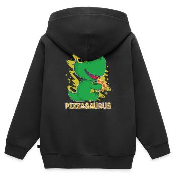 Dinosaurier Erwachsener Dinosaurier - Kinder Premium Organic Zip Hoodie - Schwarz - Hinten - AI Model Kid Male (0cm)