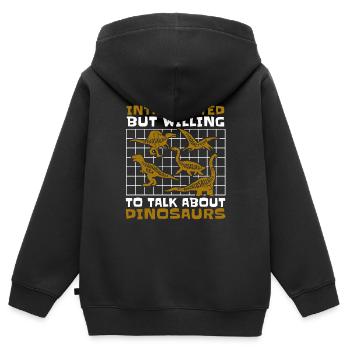 Dinosaur Adult dinosaur - Kids Premium Organic Zip-up Hoodie - black - Back - AI Model Kid Male (0cm)