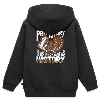 Dinosaurier Erwachsener Dinosaurier - Kinder Premium Organic Zip Hoodie - Schwarz - Hinten - AI Model Kid Male (0cm)