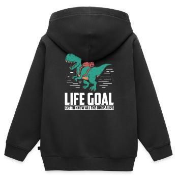Dinosaur Adult dinosaur - Kids Premium Organic Zip-up Hoodie - black - Back - AI Model Kid Male (0cm)
