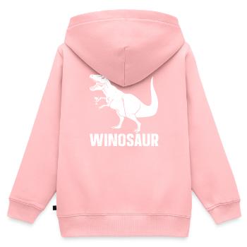 Dinosaurier Erwachsener Dinosaurier - Kinder Premium Organic Zip Hoodie - Rosa - Hinten - AI Model Kid Female (0cm)