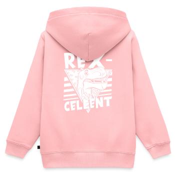Dinosaurier Erwachsener Dinosaurier - Kinder Premium Organic Zip Hoodie - Rosa - Hinten - AI Model Kid Female (0cm)