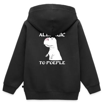 Dinosaur Adult dinosaur - Kids Premium Organic Zip-up Hoodie - black - Back - AI Model Kid Male (0cm)