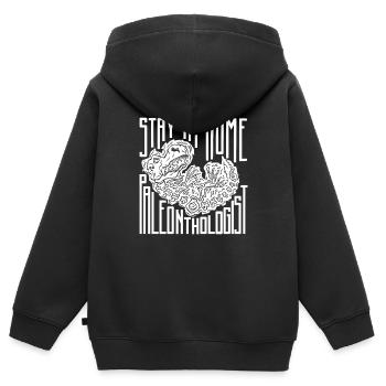 Dinosaur Adult dinosaur - Kids Premium Organic Zip-up Hoodie - black - Back - AI Model Kid Male (0cm)