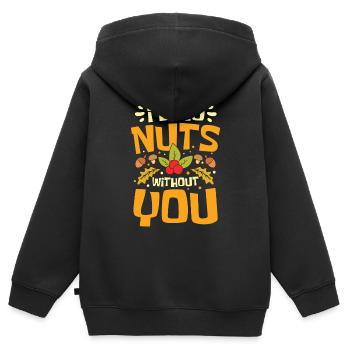 I'D Go Nuts Without You - Kinder Premium Organic Zip Hoodie - Schwarz - Hinten - AI Model Kid Male (0cm)